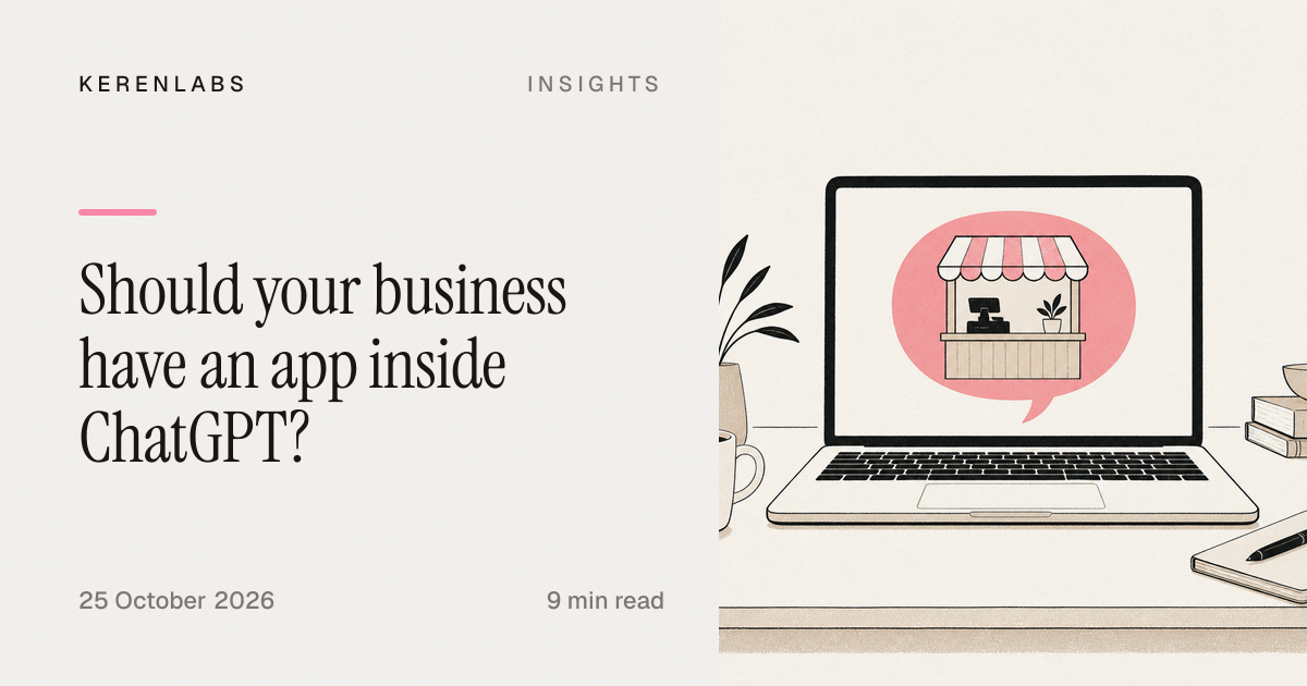 Illustration of a speech bubble on a laptop screen with a small shop counter and a till sitting inside it.